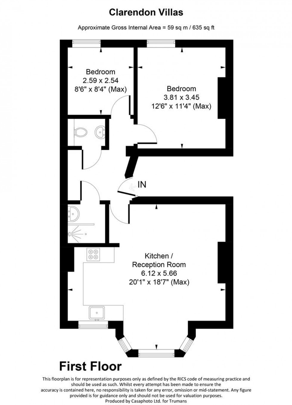 Floorplan for Clarendon Villas, Hove