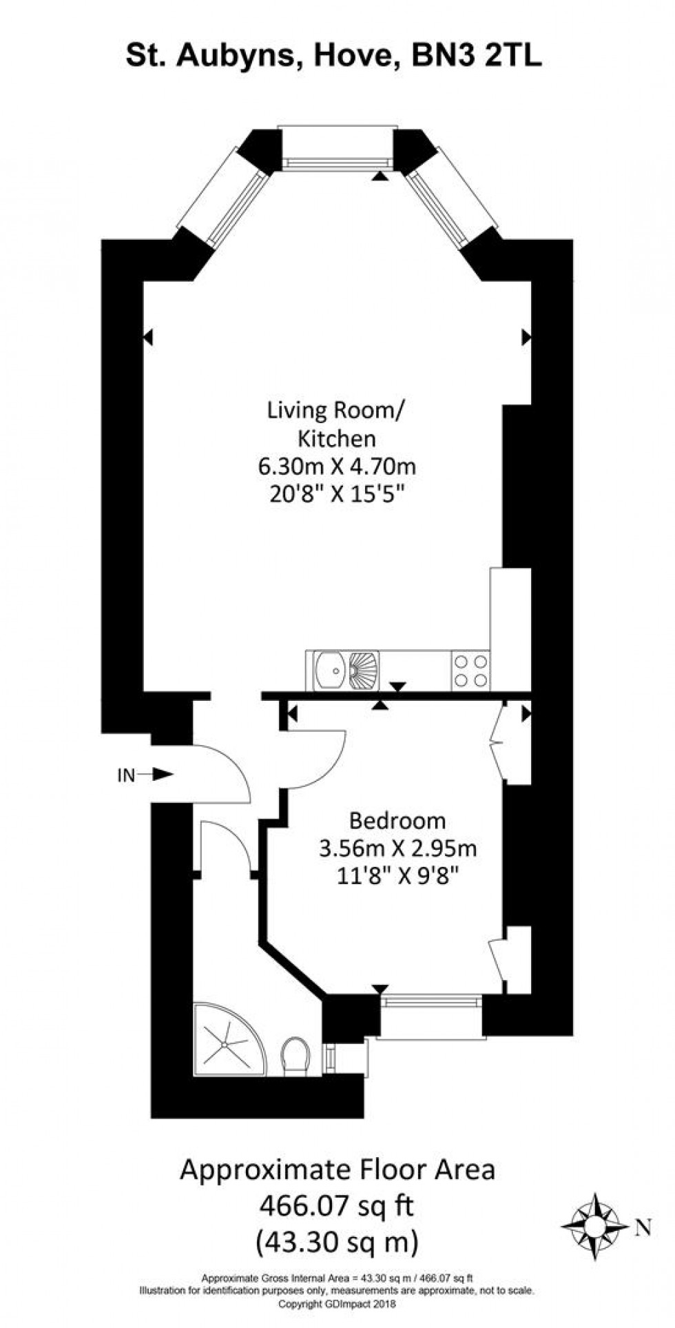 Floorplan for St. Aubyns, Hove