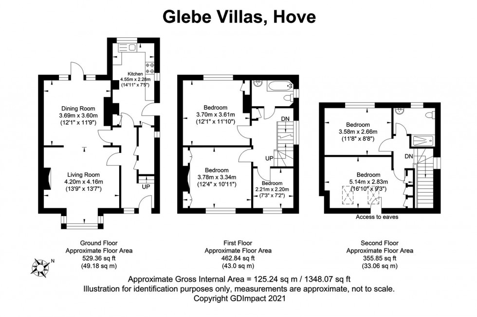 Floorplan for Glebe Villas, Hove