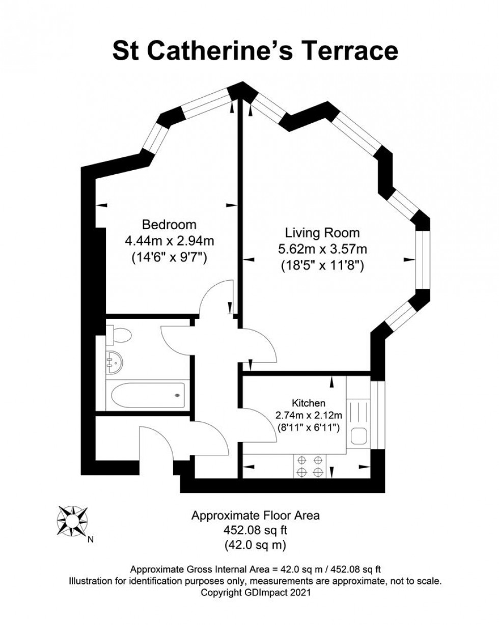 Floorplan for St. Catherines Terrace, Hove