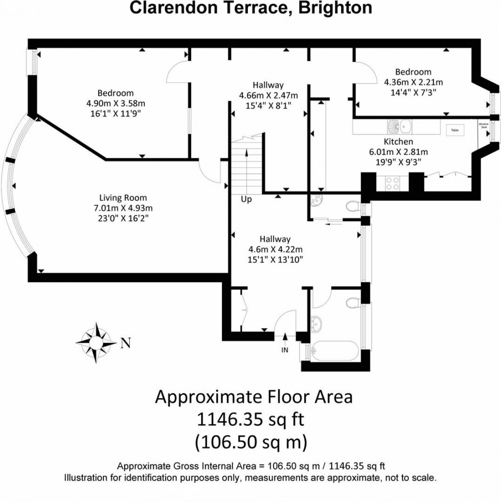 Floorplan for Clarendon Terrace, Brighton