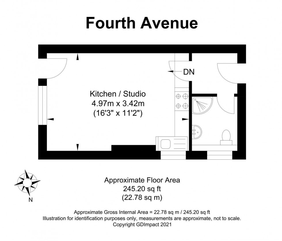 Floorplan for Fourth Avenue, Hove