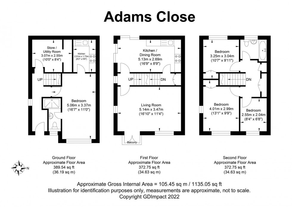Floorplan for Adams Close, Brighton