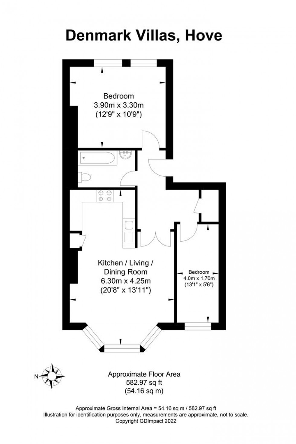 Floorplan for Denmark Villas, Hove