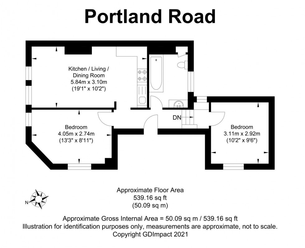 Floorplan for Portland Road, Hove