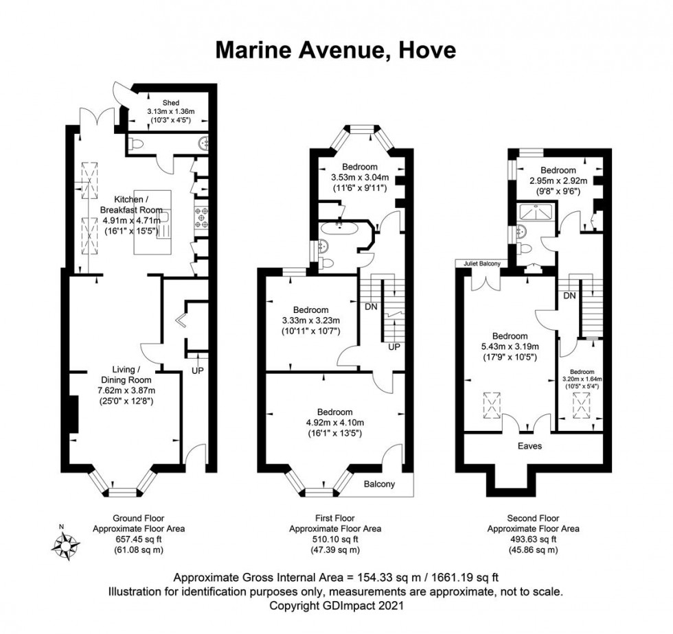 Floorplan for Marine Avenue, Hove
